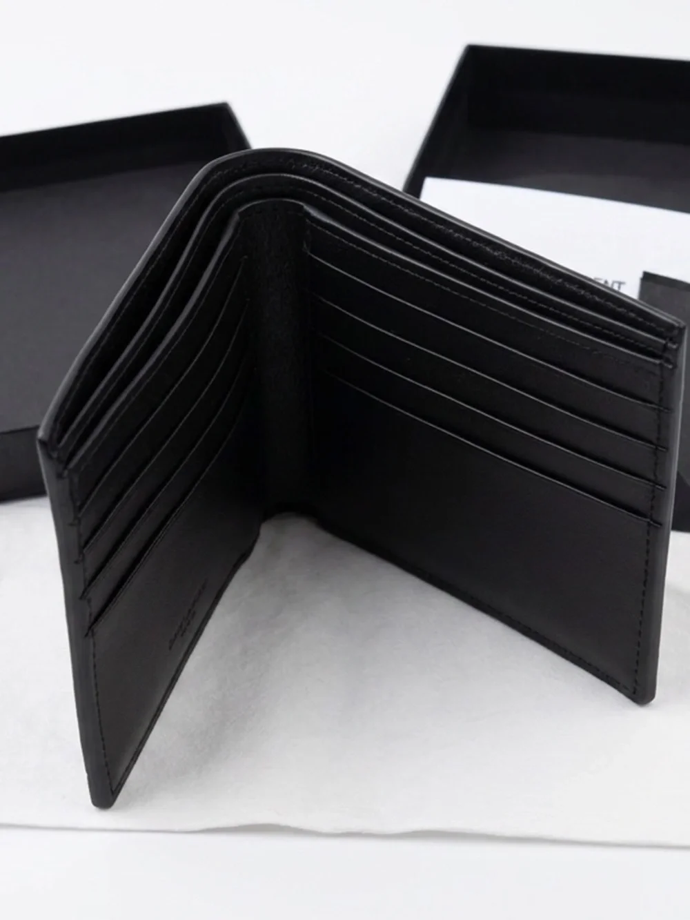 Saint Laurent Men's Bifold Wallet with Debossed Logo